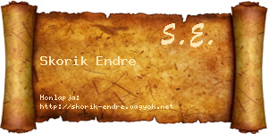 Skorik Endre névjegykártya